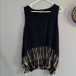 Women's Black and yellow sleeveless Top